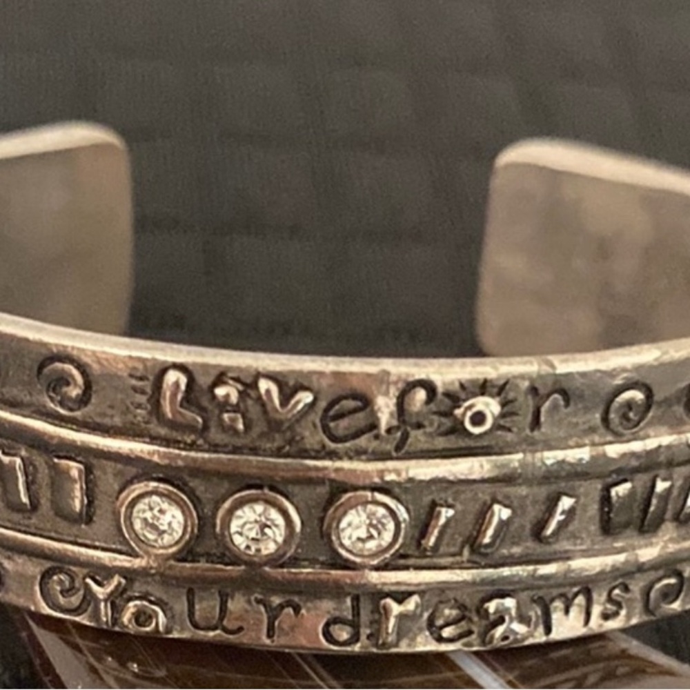 CHICO’s retired item- Silver Cuff Bracelet with Gemstone Accents